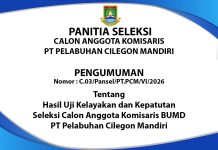 Pengumuman Hasil Uji Kelayakan dan Kepatutan Seleksi Calon Anggota Komisaris BUMD PT Pelabuhan Cilegon Mandiri